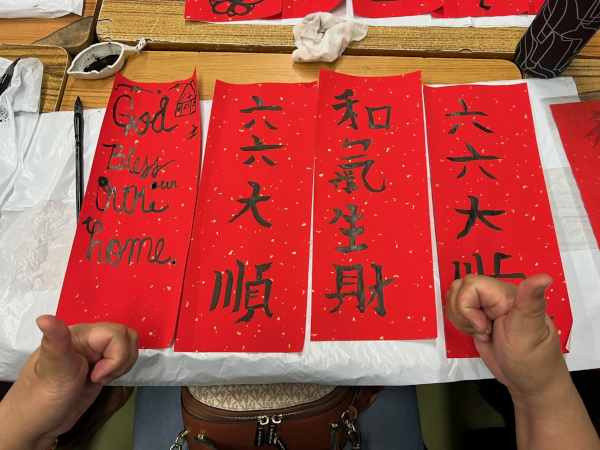 Chinese calligraphy and spring scrolls