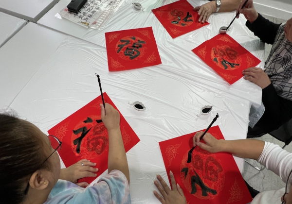 Chinese calligraphy and spring scrolls