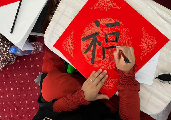 Chinese calligraphy and spring scrolls