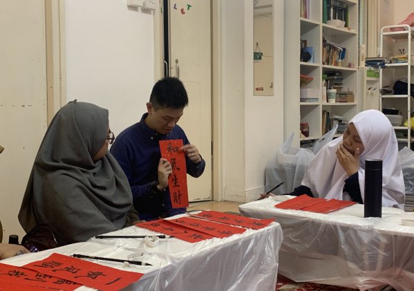 Chinese calligraphy and spring scrolls