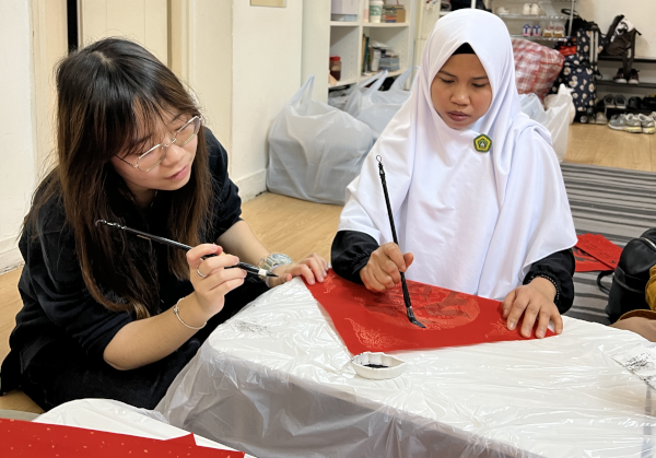 Chinese calligraphy and spring scrolls